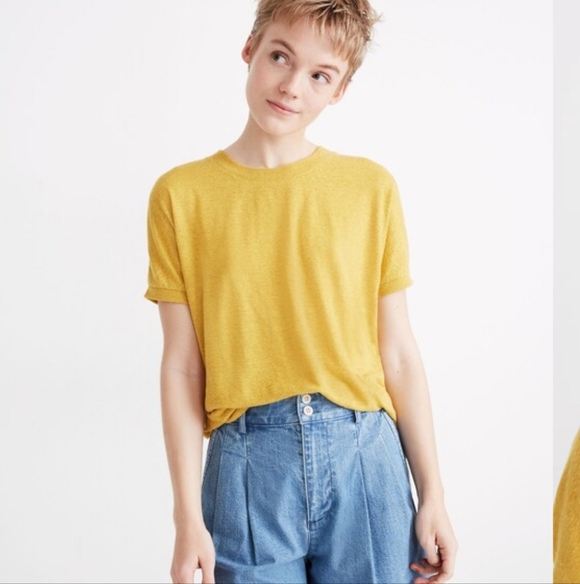 Madewell Tops - Madewell Hemp Relaxed Drapey Tee Ornate Gold